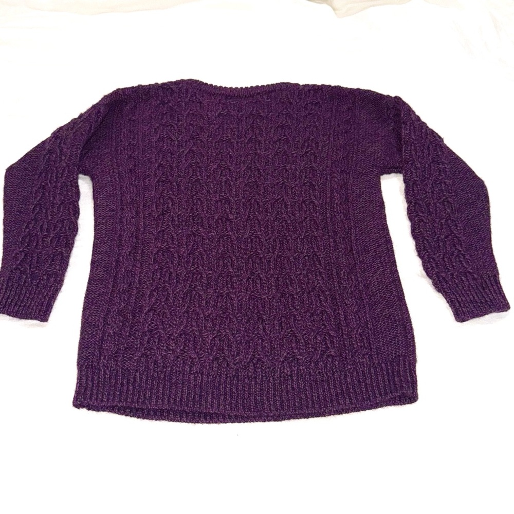 Purple Cable Knit Kids Sweater - Picture 10 of 10